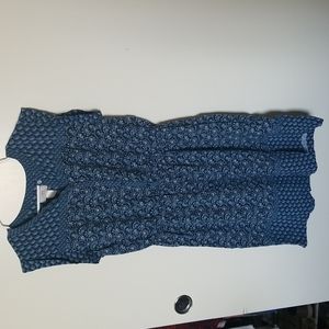 LOFT outlet blue patterned dress, size M